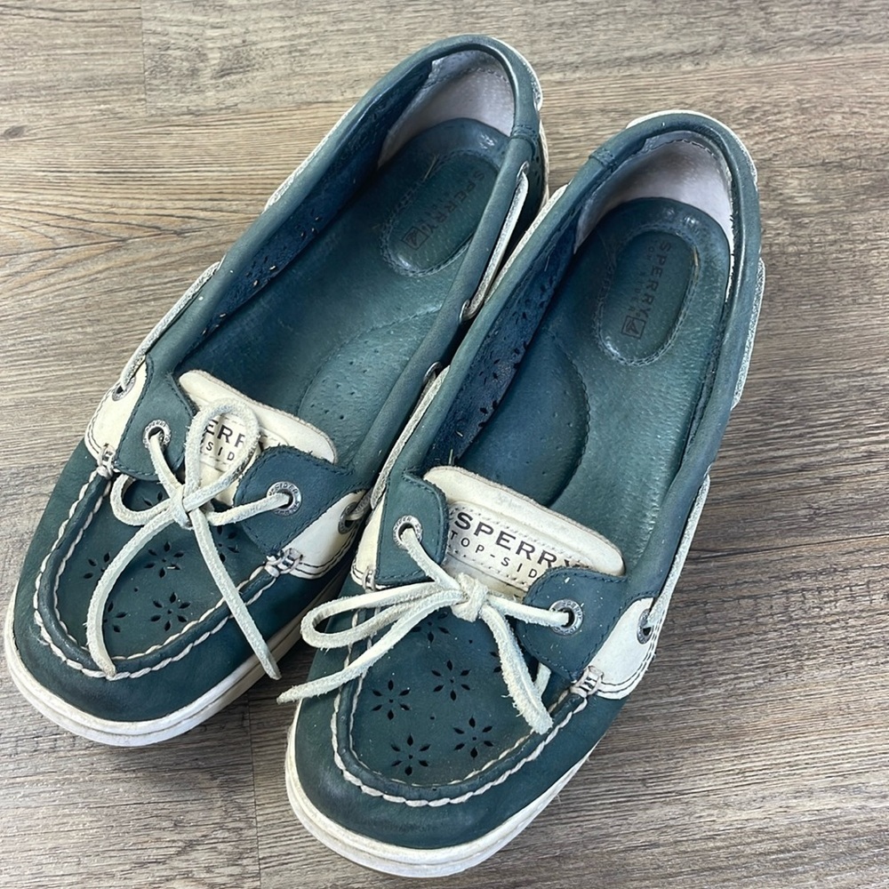 Sperry Women's Flats in Teal and White